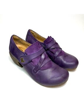 Portofino Purple Leather Kitten Heel Loafers | 38